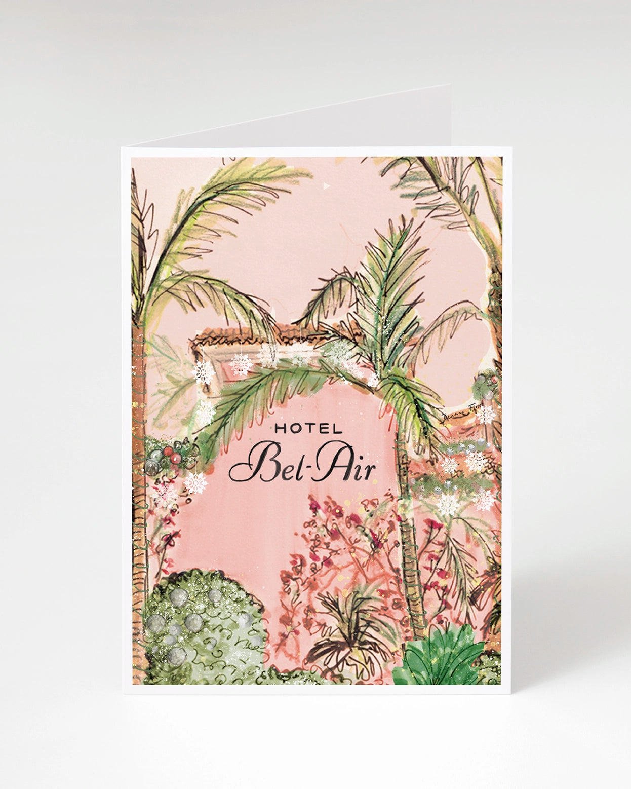 Hotel Bel-Air Holiday Card illustration by Deanna First