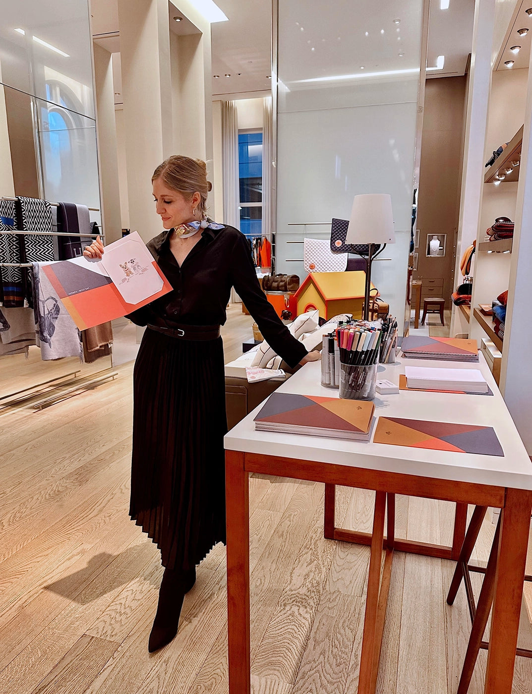 Hermes Woof Day at Flagship Store for a live sketch with illustrator Deanna First