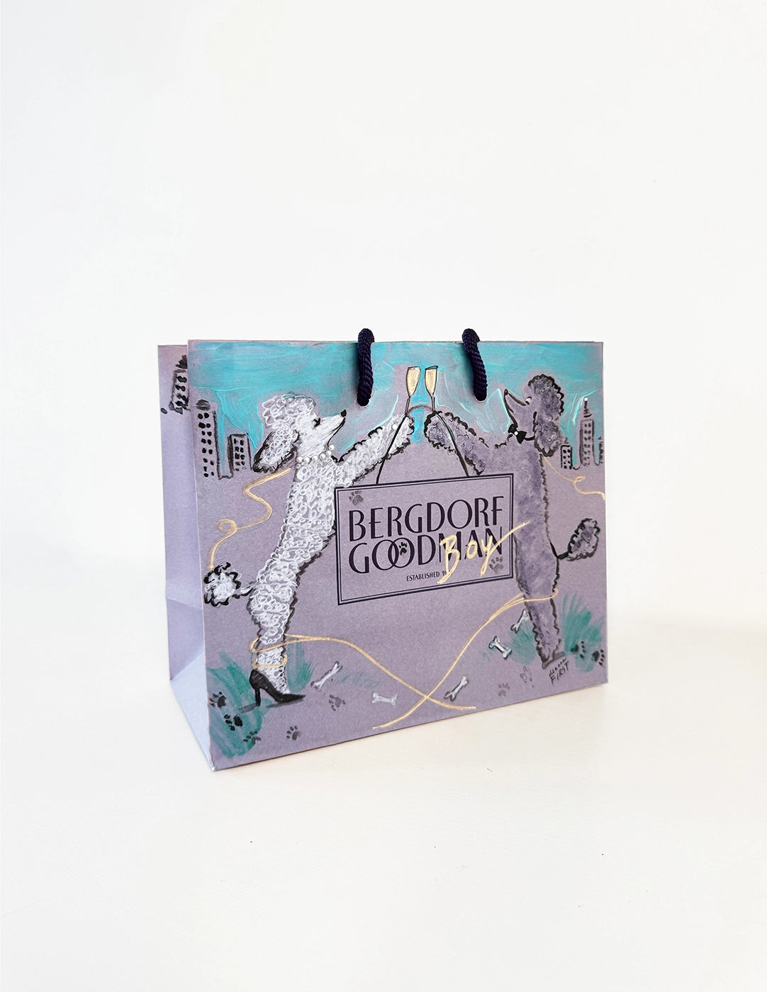 Custom illustration bags for Bergdorf Goodman x Chairish by Deanna First. 