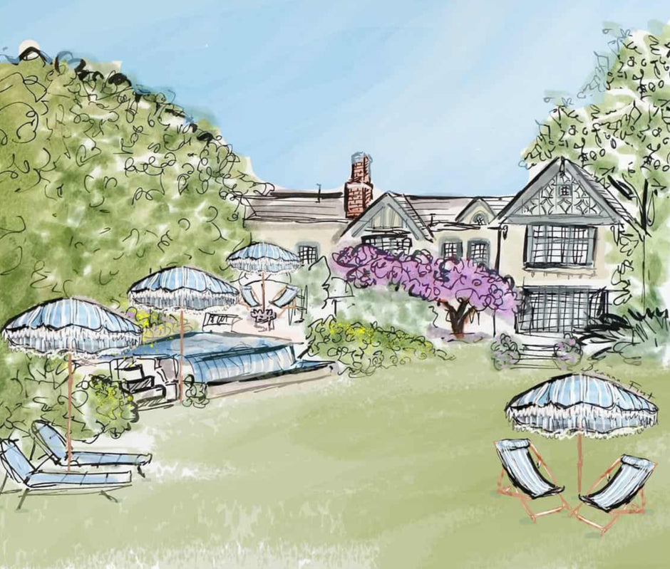 Deanna First illustration for Hamptons Social Invitation of The Baker House