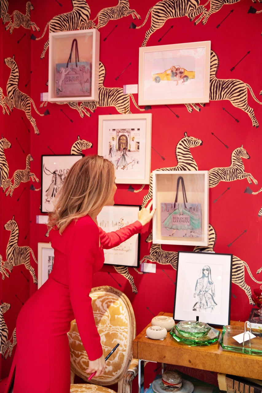 Custom illustration bags for Bergdorf Goodman x Chairish by Deanna First. 