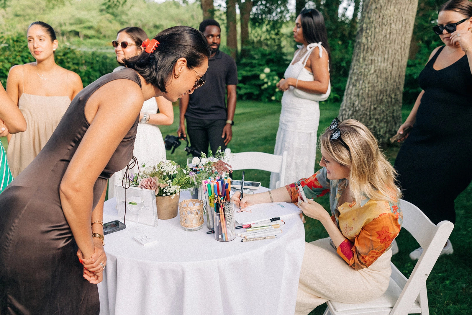 female founders fund at Hamptons Events for a like sketch session with illustrator Deanna First