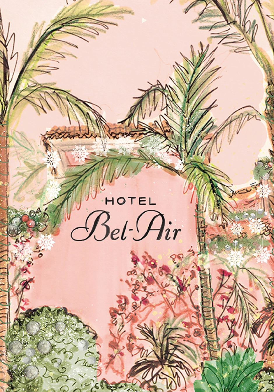 Hotel Bel-Air Holiday Card illustration by Deanna First