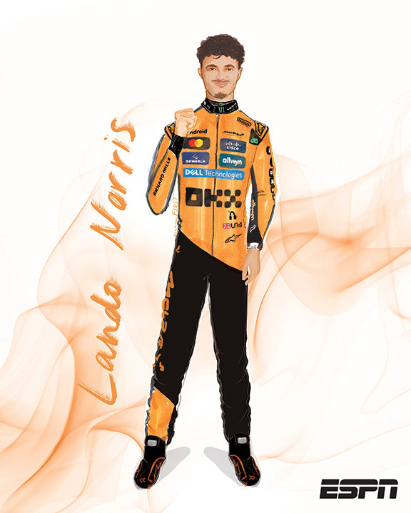 Lando Norris Visual display illustration for the Formula 1 Miami Grand Prix ESPN by Deanna First