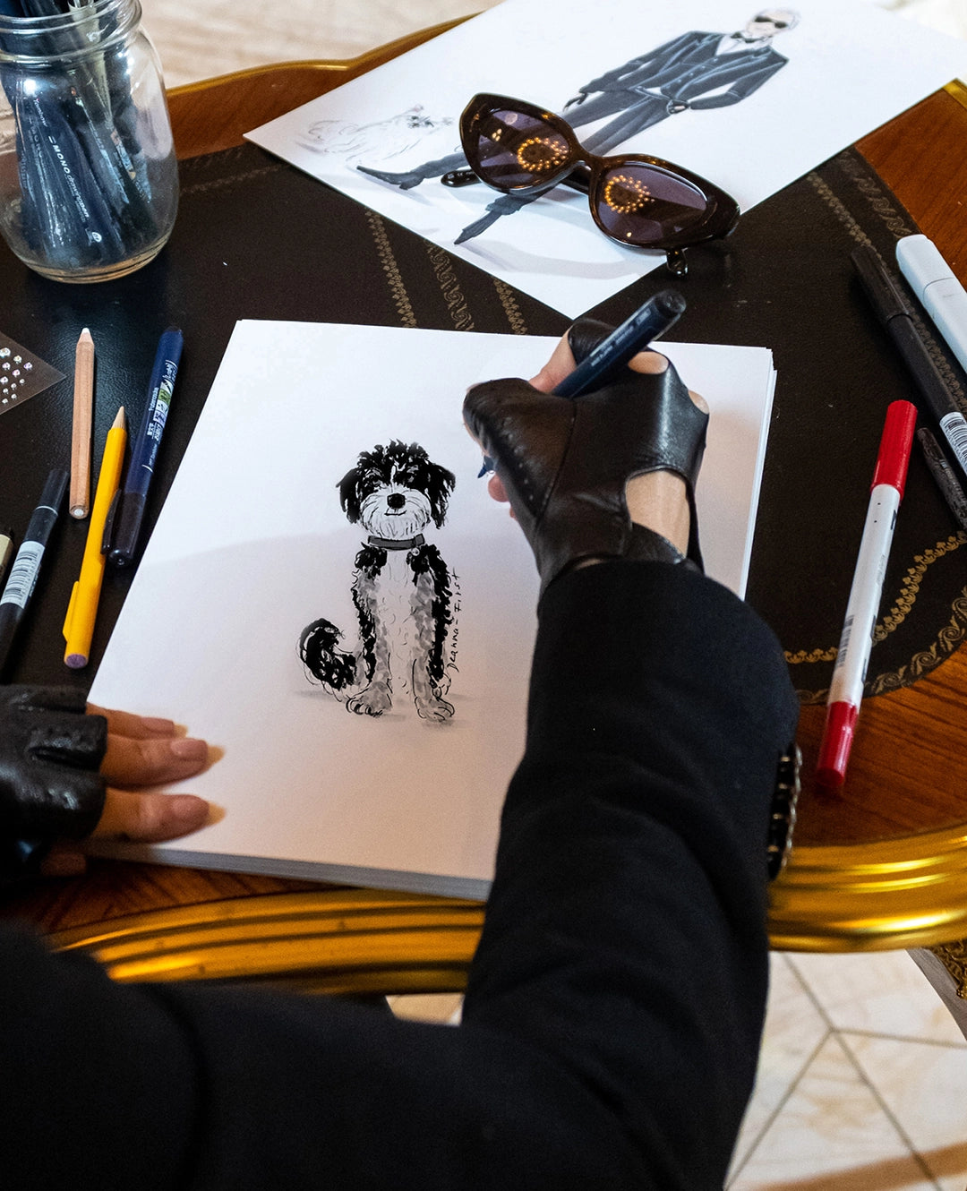 Deanna First Live sketch event for book launch Assouline Chic Dogs at the Plaza Hotel Nyc
THE PLAZA HOTEL X ASSOULINE "CHIC DOGS"