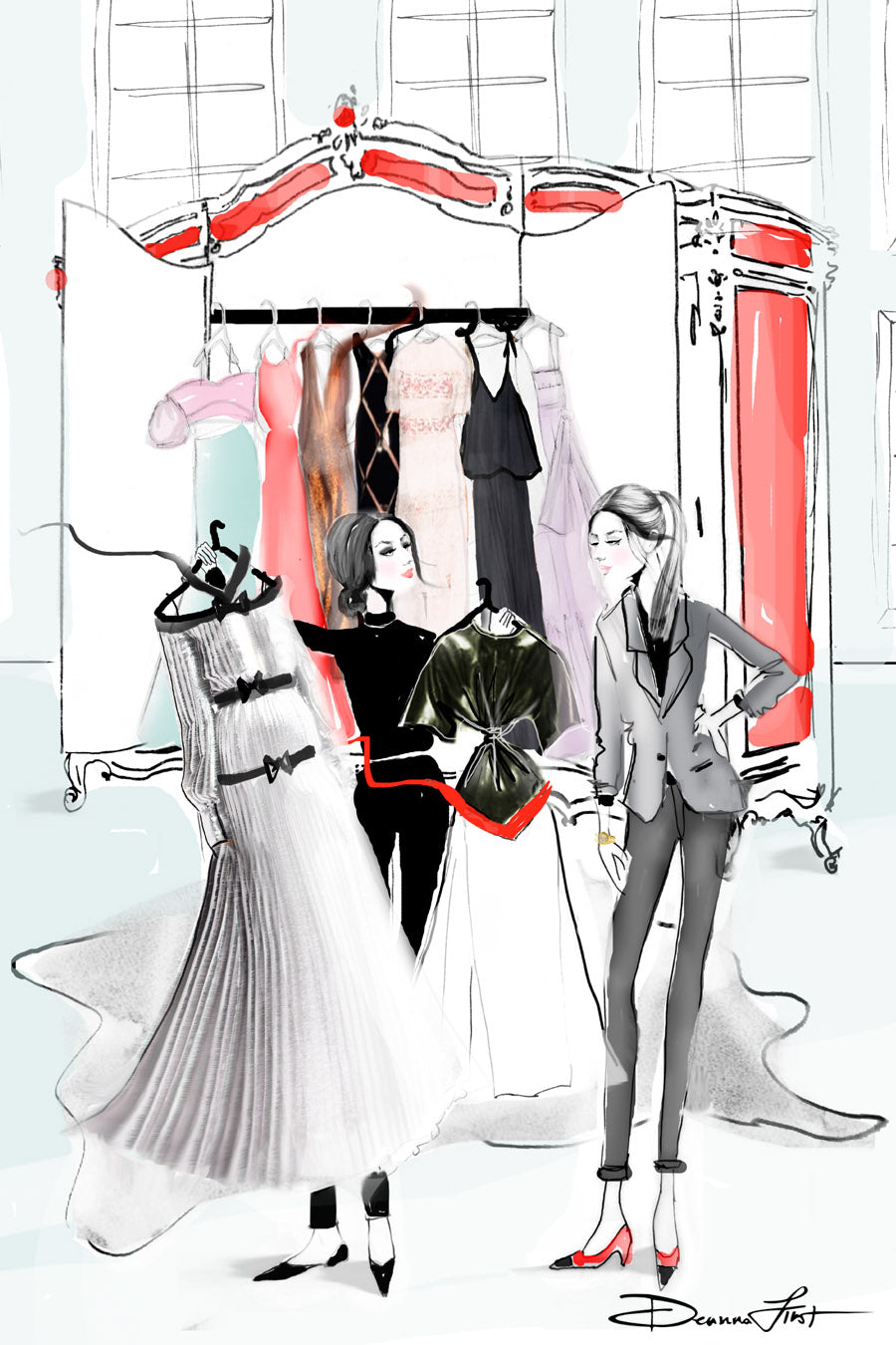 armarium closet personal artwork fashion illustration by Deanna First