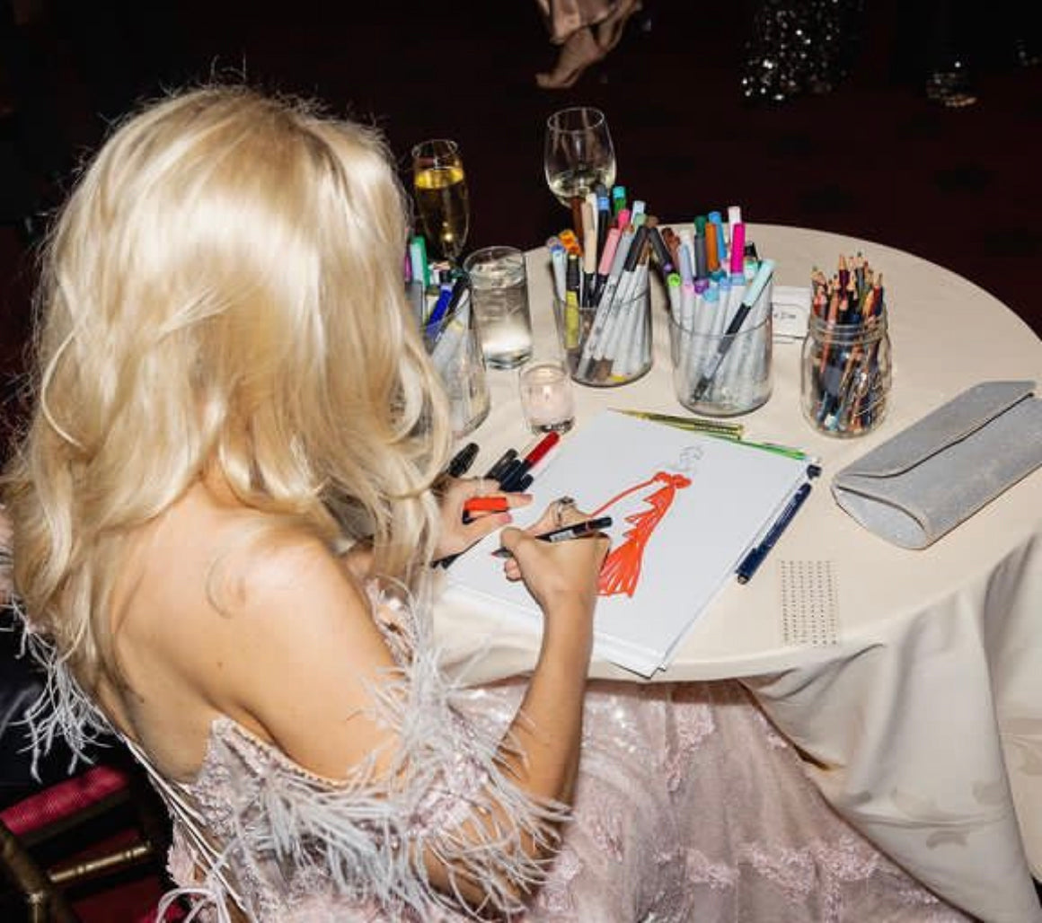 Charity Gala the white cross ball at he Metropolitan Club for a live sketch with illustrator Deanna First