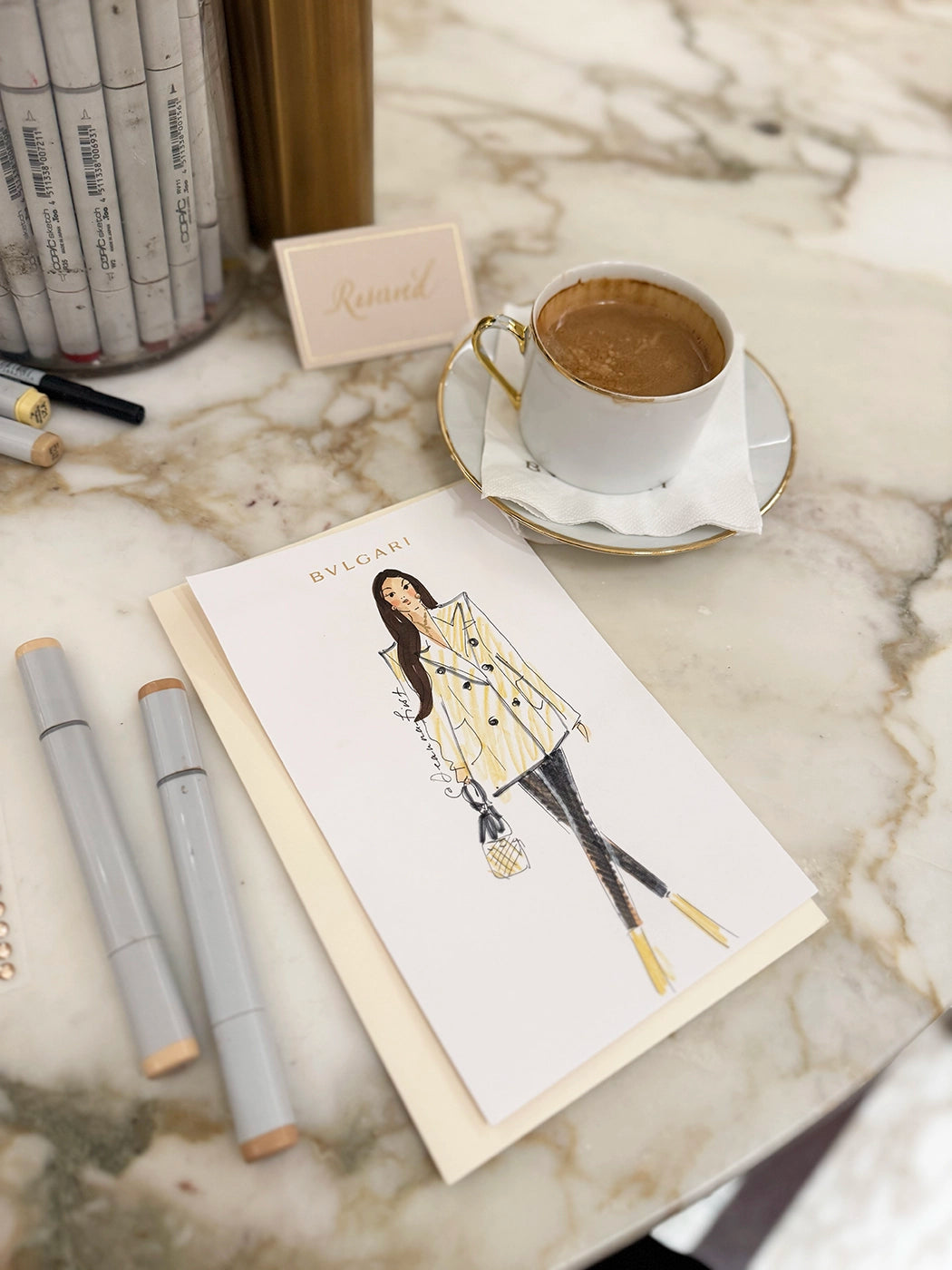 bulgari Live sketch event with illustrator Deanna First