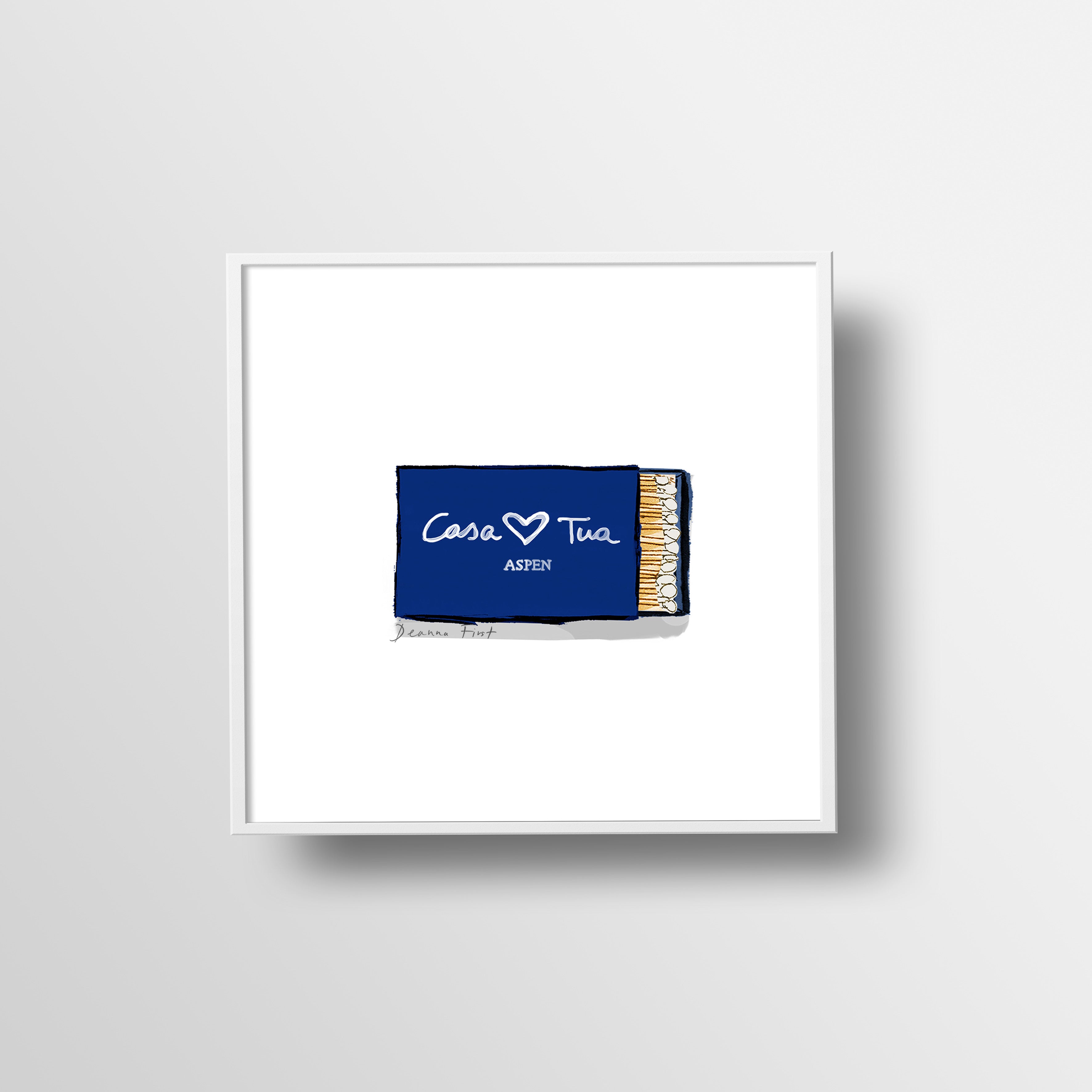 Casa Tua NYC restaurant matchbook illustration art print by Deanna First.