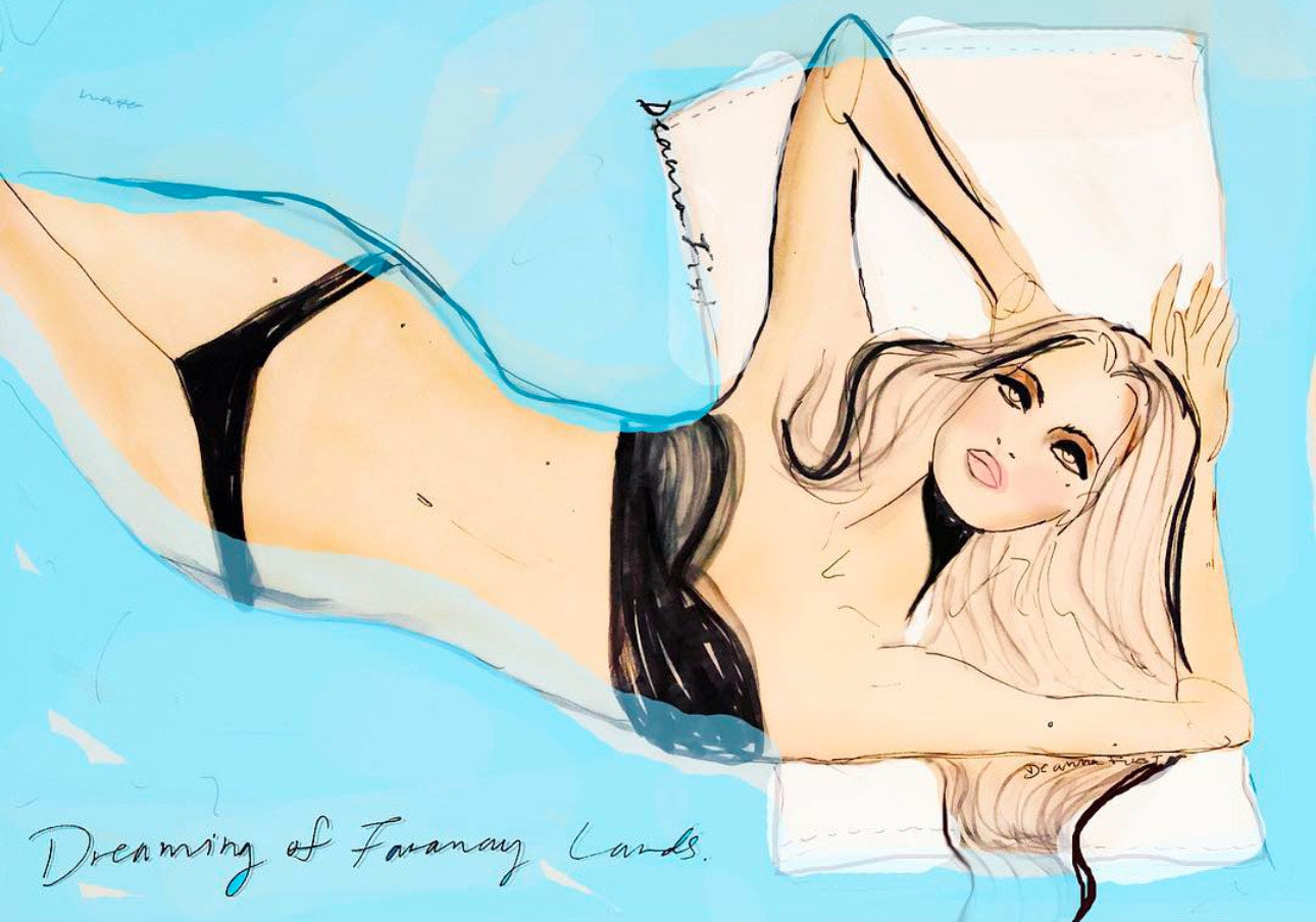 pool party personal artwork fashion illustration by Deanna First
