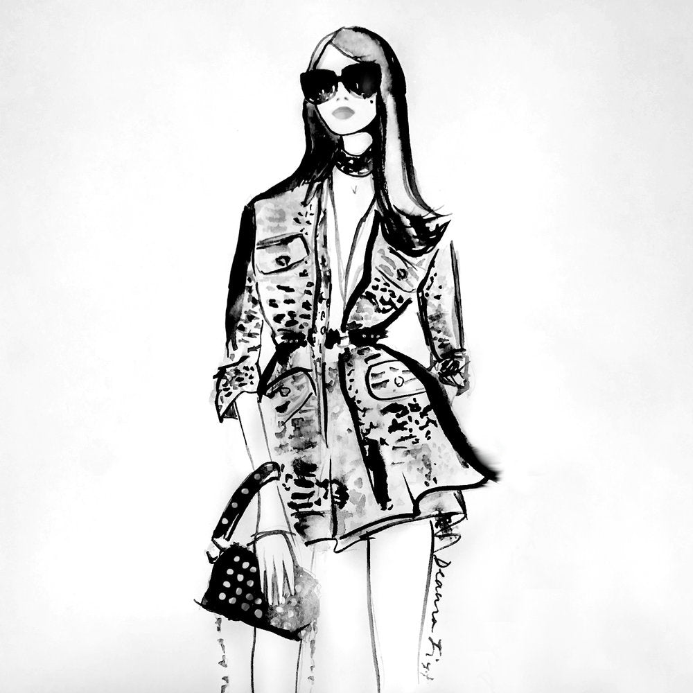 Elie Saab personal artwork fashion illustration by Deanna First