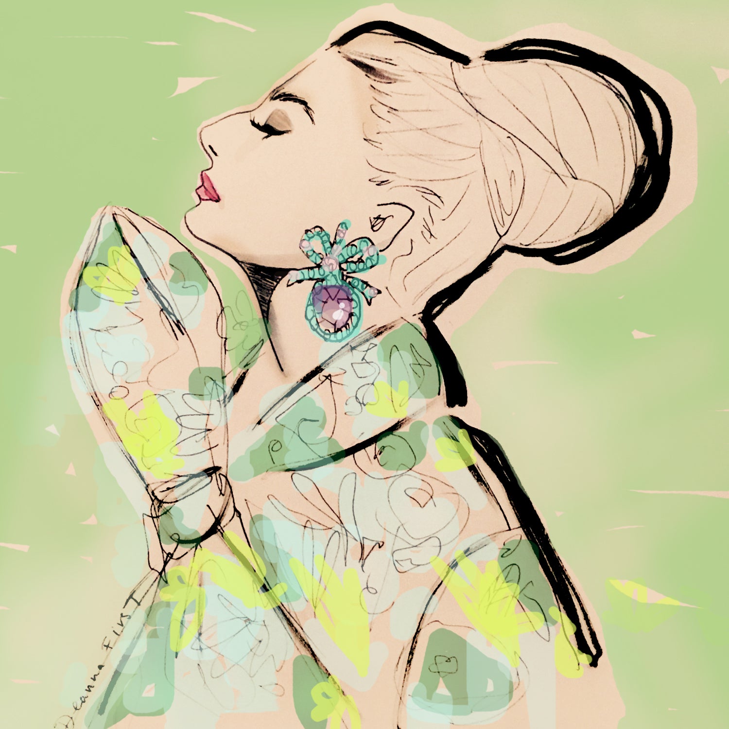giovanna battaglia personal artwork fashion illustration by Deanna First