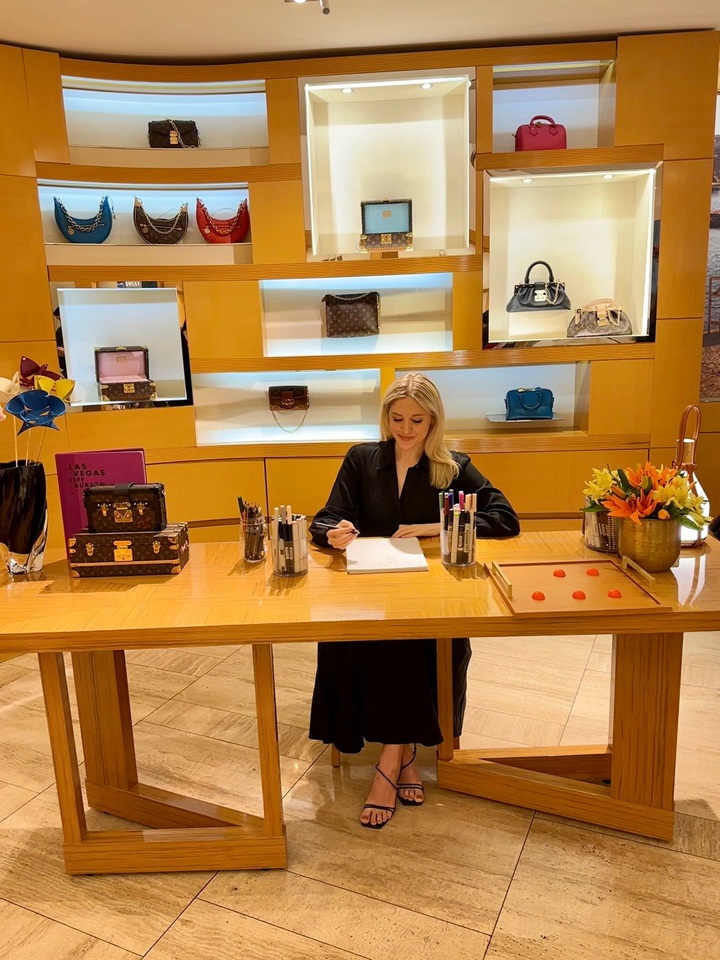 Louis Vuitton artist in residence Deanna first for live sketch illustration 