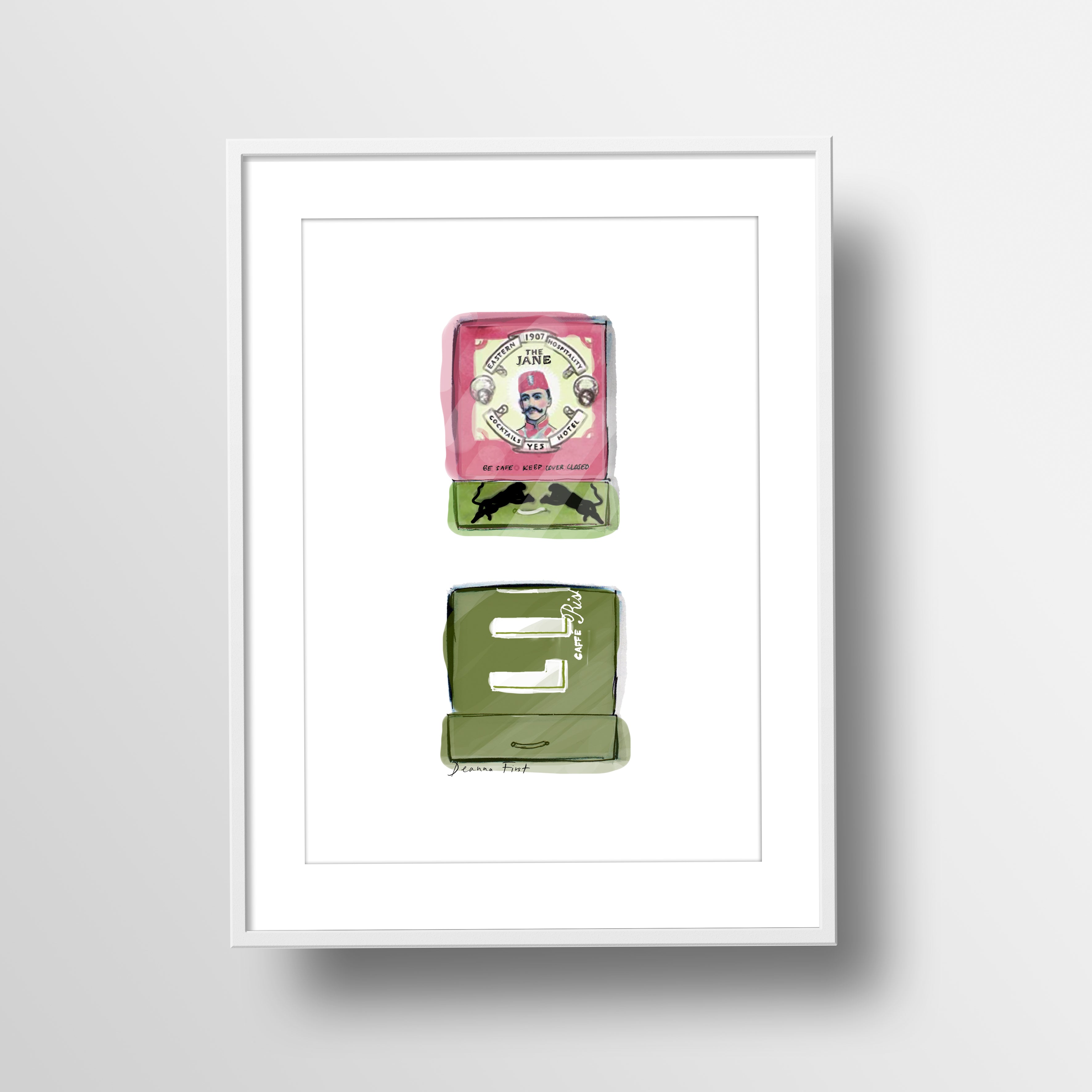 Two custom matchbook illustration art print by Deanna First
