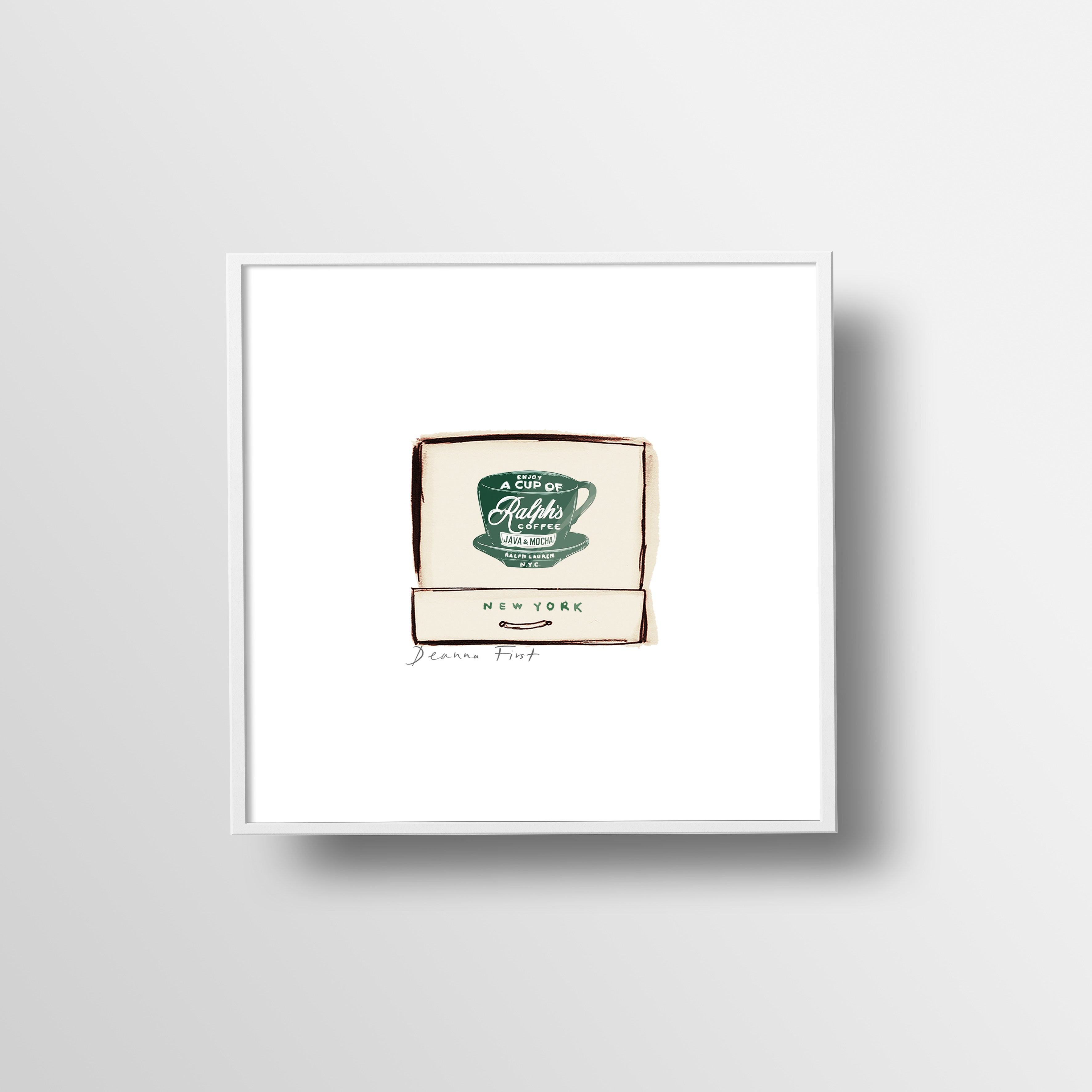 Ralph's Coffee NYC matchbook art print illustration by Deanna First